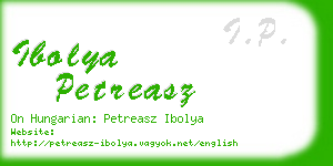 ibolya petreasz business card